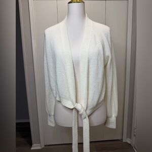 Scanlan Theodore Cream Tie-Front Cardigan